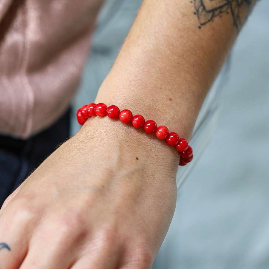 Bracelets colimacon  | Bracelet En Racine De Corail - 6Mm